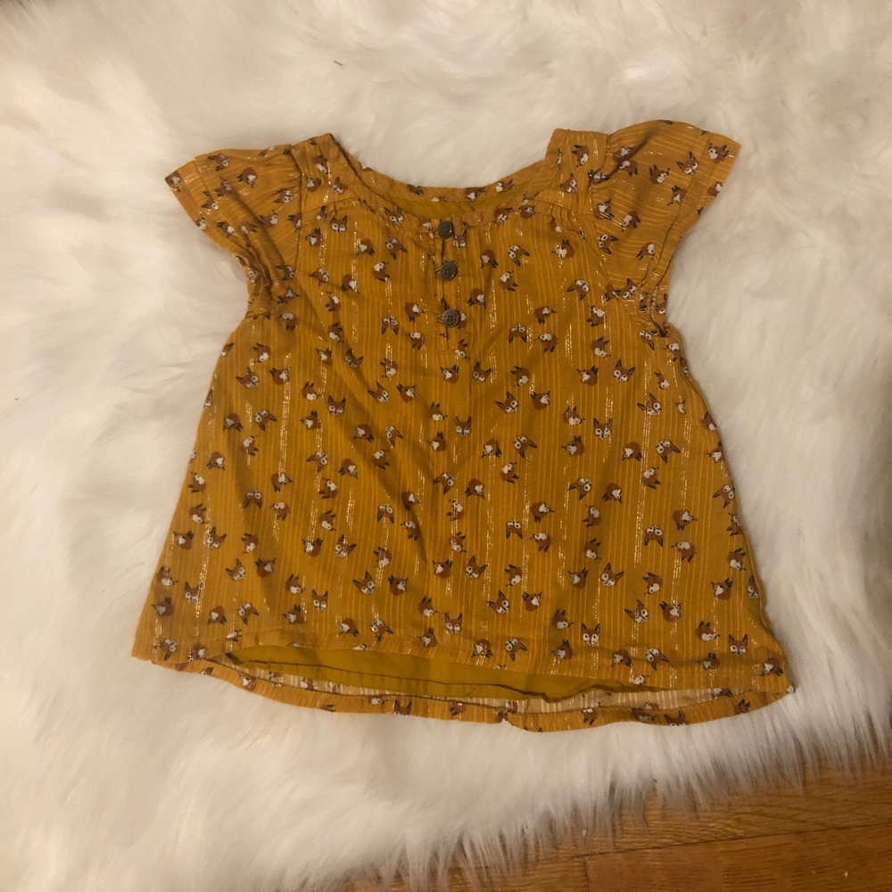 Genuine Kids Oshkosh Fox Print Top Shirt 3T 3 girl